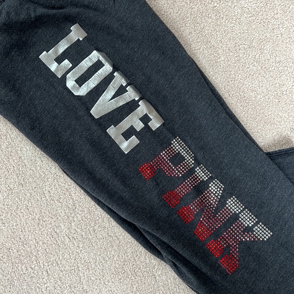 Victoria’s Secret pink bling rhinestone boyfriend sweatpants - Picture 2 of 11